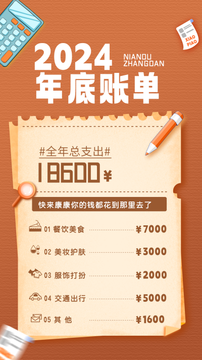年度账单宣传海报 模板ID:60027