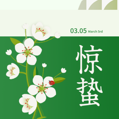 惊蛰节气手绘封面次图 模板ID：63222