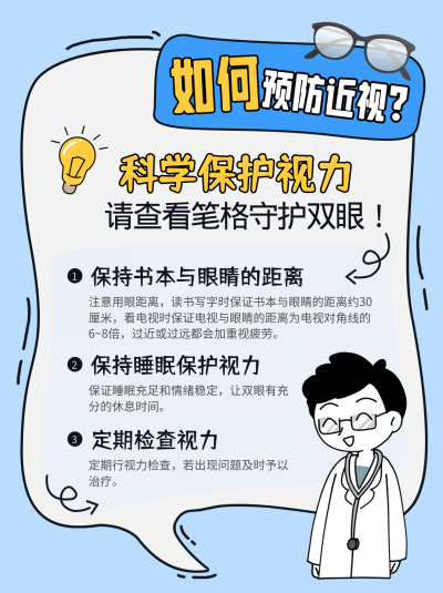 视力科普医疗小技巧注意事项小红书封面 模板ID:64149