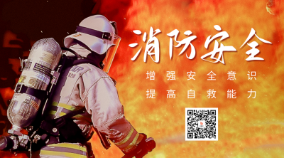 消防安全实景宣传二维码海报 模板ID：64169