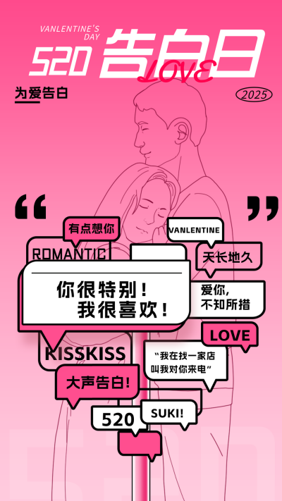 520节日祝福宣传海报 模板ID:65691