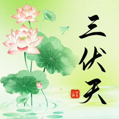 三伏天祝福日签宣传公众号次图 模板ID：67625
