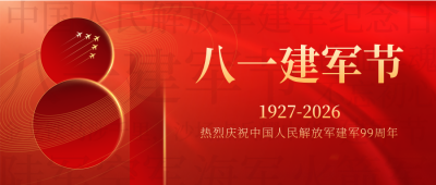 建军节祝福宣传封面首图 模板ID：68603