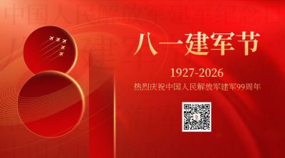 建军节祝福宣传二维码 模板ID：68605