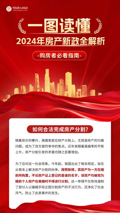 房地产政策解读海报 模板ID：70965
