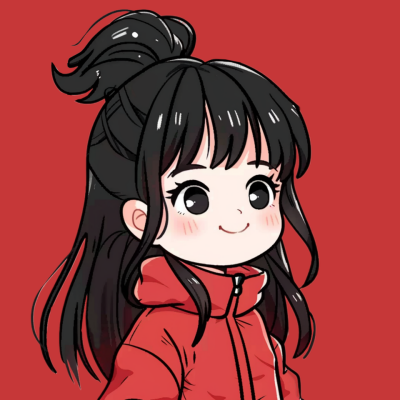 新年元旦节日喜庆可爱小女孩手绘卡通头像 模板ID:73754