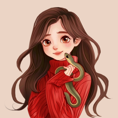 蛇年新年节日喜庆可爱小女生手绘卡通头像 模板ID：74607