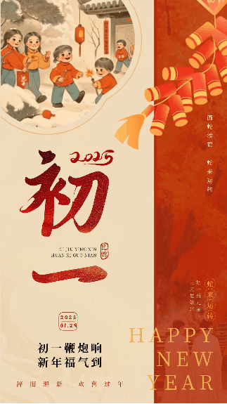 传统春节初一习俗动态海报 模板ID：75395