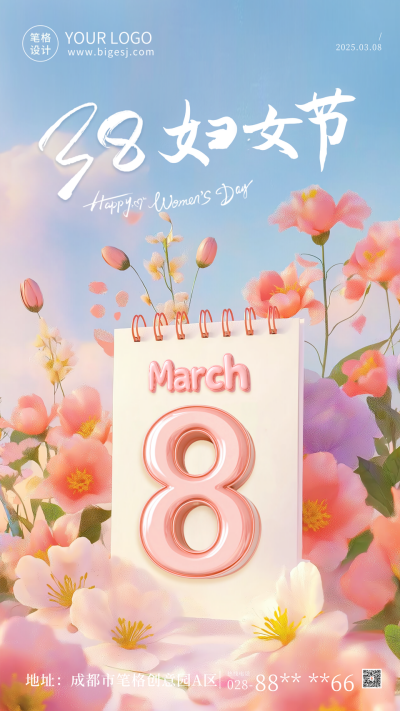 女神节节日祝福海报 模板ID：759483