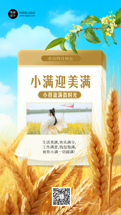 小满节气手机宣传海报 模板ID：763027
