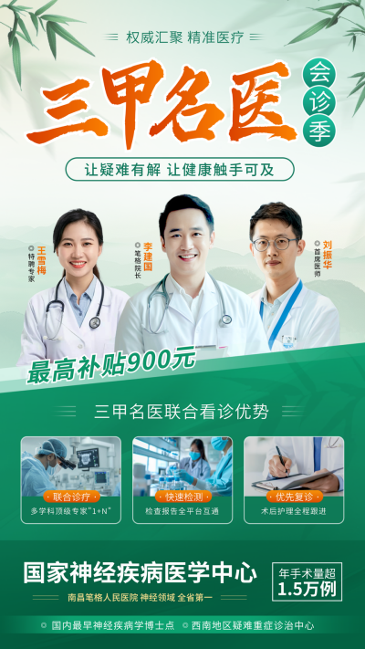 医疗医生专家简介实景海报 模板ID：763308