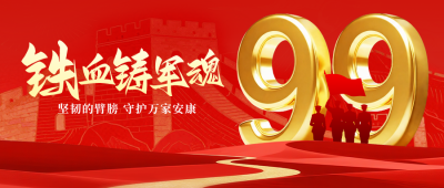 建军节手绘公众号首图 模板ID：766412