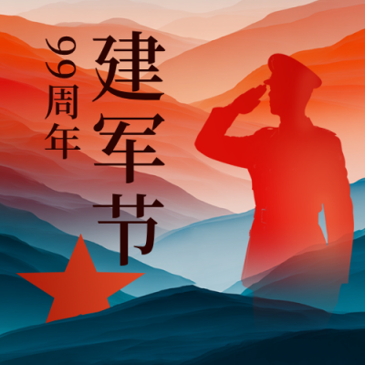 建军节周年祝福公众号次图 模板ID：766559