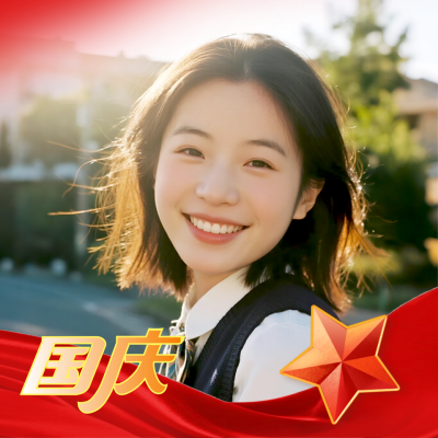 国庆节喜庆实景宣传头像