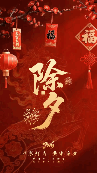 喜庆春节实景除夕祝福动态海报 模板ID:776982