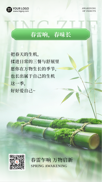 惊蛰节气养生宣传竖版配图 模板ID:776989