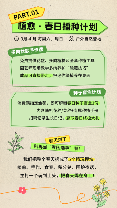 春日活动宣传竖版配图 模板ID：778046