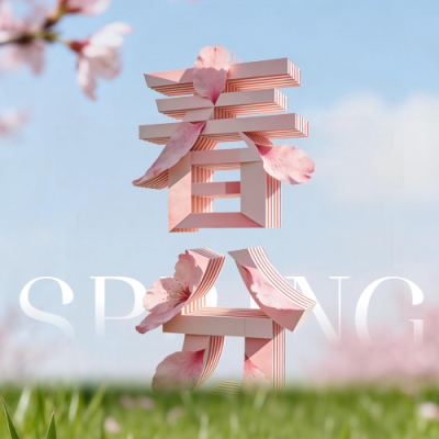 3D立体春分节气祝福公众号次图 模板ID：778057