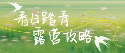 春季露营踏青指南简约公众号首图 模板ID：779015