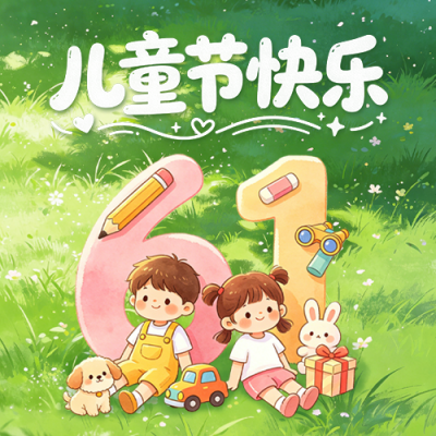 儿童节手绘祝福公众号次图 模板ID：987445