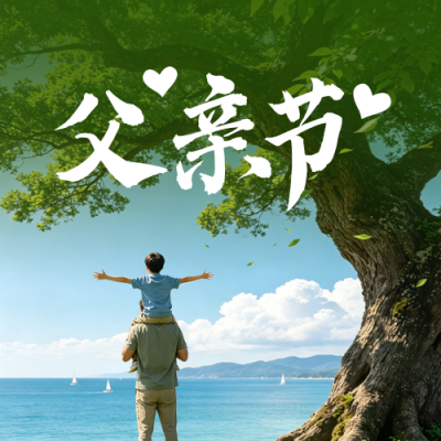父亲节实景祝福公众号次图 模板ID：988960