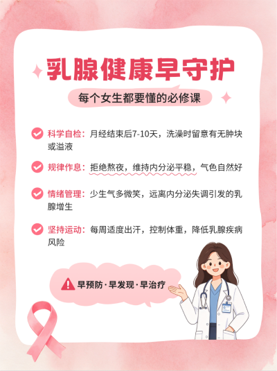 乳腺健康科普笔记封面 模板ID：9917320