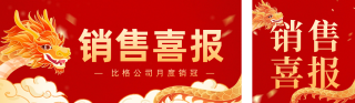 龙年喜庆表彰销售喜报 模板ID:s2562
