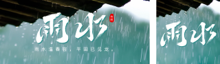 雨水节气祝福实景宣传双封面套图 模板ID：s2727