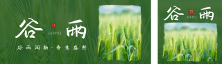 谷雨节气实景日签公众号双封面 模板ID:s3167