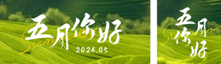 五月你好日签问候语宣传公众号双封面 模板ID:s3285