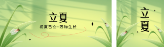立夏手绘祝福公众号双封面 模板ID:s3293