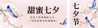 七夕节促销活动宣传公众号双封面 模板ID:s3731
