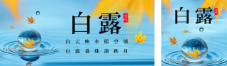 白露节气祝福实景宣传公众号双封面 模板ID:s3905