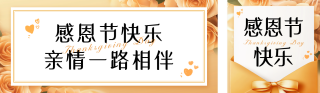 感恩节祝福感谢信宣传公众号双封面 模板ID:s4400