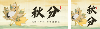 秋分节气宣传日签公众号双封面 模板ID:s6206