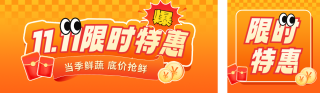双十一限时特惠宣传公众号双封面 模板ID：s6385