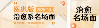 年度感人医患故事分享回顾简约橙色公众号首图 模板ID:s6852
