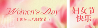 简约弥散风妇女节活动宣传公众号双封面 模板ID:s7288