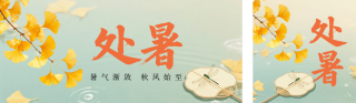 处暑节气习俗橙色公众号双封面 模板ID：s8770