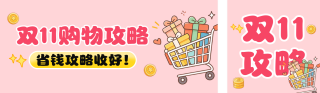 双十一购物攻略公众号双封面 模板ID:s9253