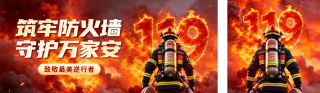消防安全日宣传实景公众号双封面 模板ID：s9431