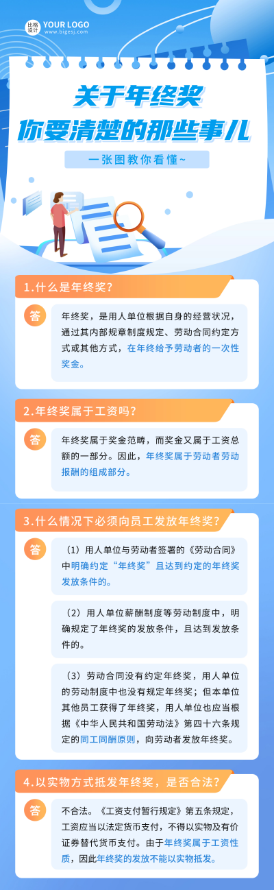 年终奖知识科普长图海报 模板ID:60516