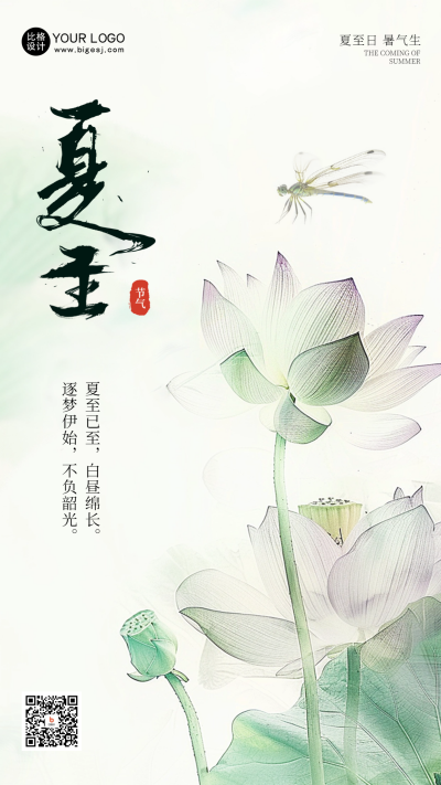 夏至节气实景海报 模板ID：66941