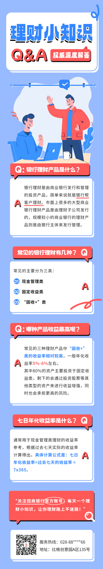 银行理财知识问答公众号长图 模板ID：66931