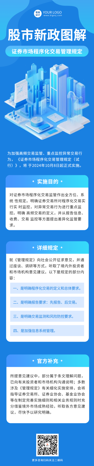 简约股市新政图解公众号长图 模板ID：71094