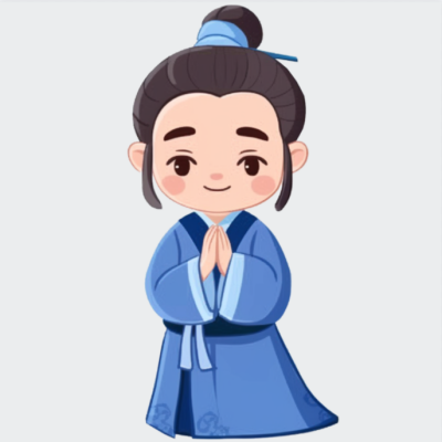 蓝色教育学习古风人物卡通头像手绘 模板ID：72751