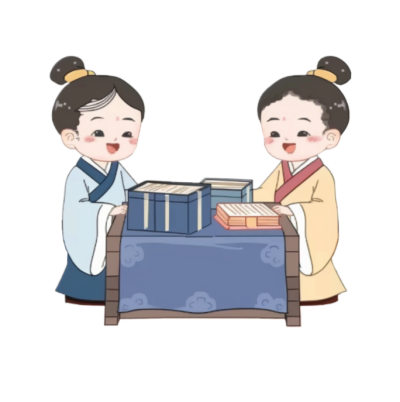 白色古风人物教育学习插画卡通头像 模板ID：72756