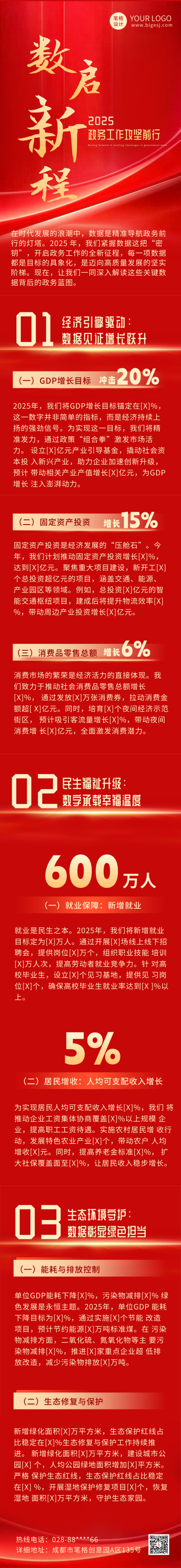 党政工作总结汇报公众号长图 模板ID：759539