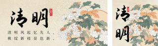 清明节祝福中国风宣传公众号双封面 模板ID:s5144