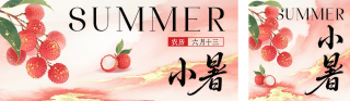 小暑手绘荔枝祝福公众号双封面 模板ID：s5757